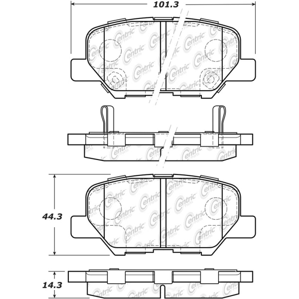 Centric Posi Quiet™ Ceramic Rear Disc Brake Pads 105.16791