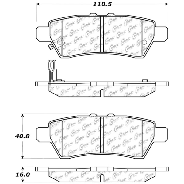 Centric Posi Quiet™ Ceramic Rear Disc Brake Pads 105.11010