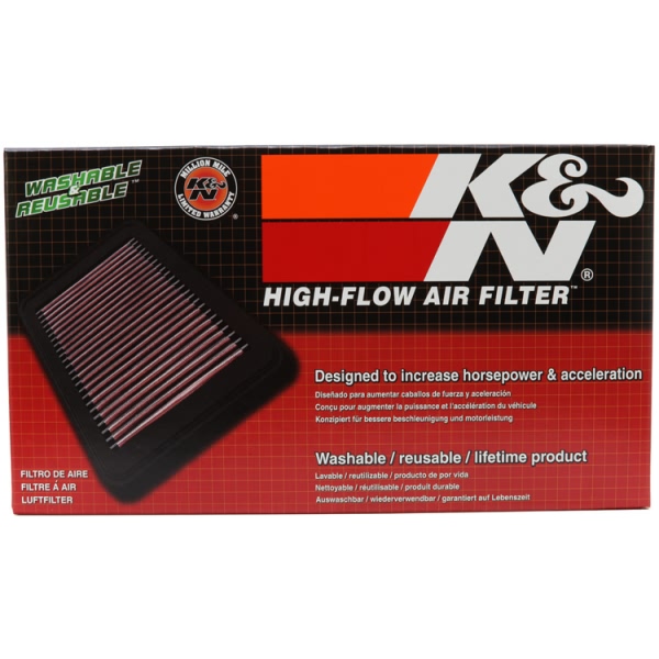 K&N 33 Series Panel Red Air Filter （10" L x 7.188" W x 0.813" H) 33-2187