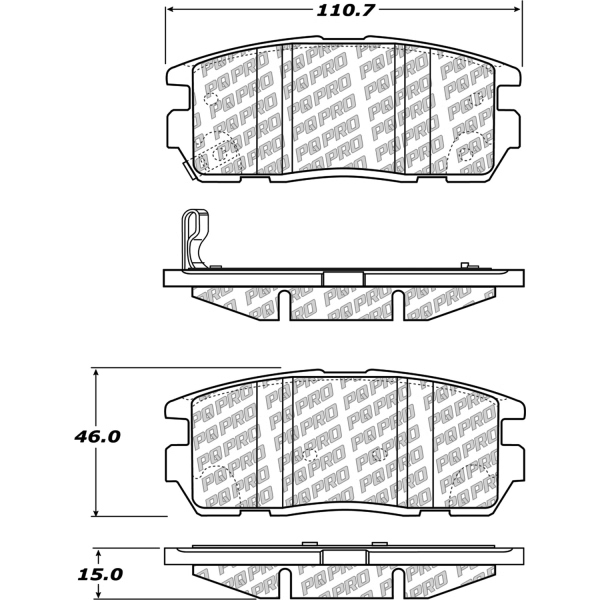 Centric Posi Quiet Pro™ Ceramic Rear Disc Brake Pads 500.12750