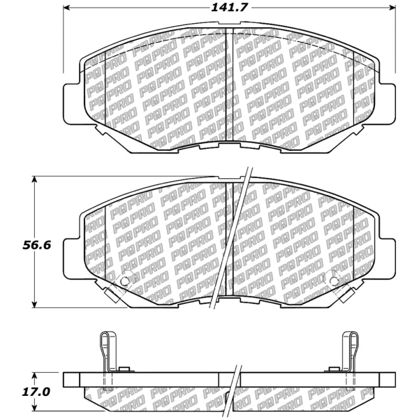 Centric Posi Quiet Pro™ Ceramic Front Disc Brake Pads 500.09141