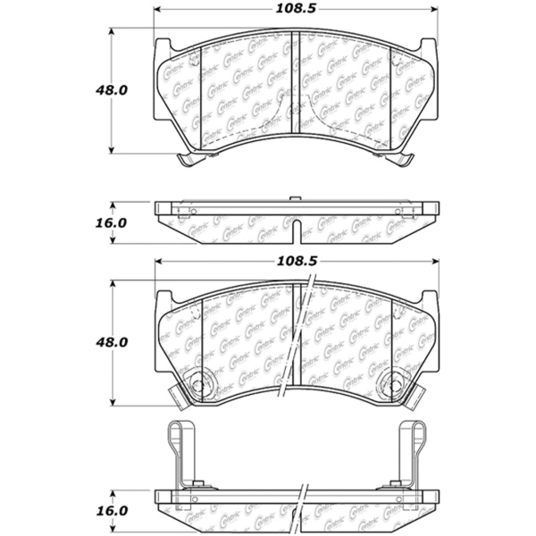 Centric Posi Quiet™ Semi-Metallic Front Disc Brake Pads 104.06680