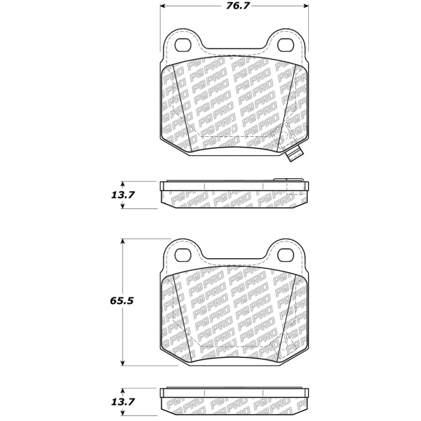 Centric Posi Quiet Pro™ Semi-Metallic Rear Disc Brake Pads 500.09611