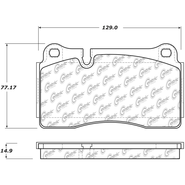 Centric Posi Quiet™ Semi-Metallic Brake Pads With Hardware 104.16000