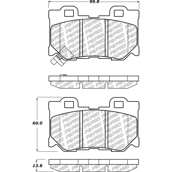 Centric Posi Quiet Pro™ Ceramic Rear Disc Brake Pads 500.13470