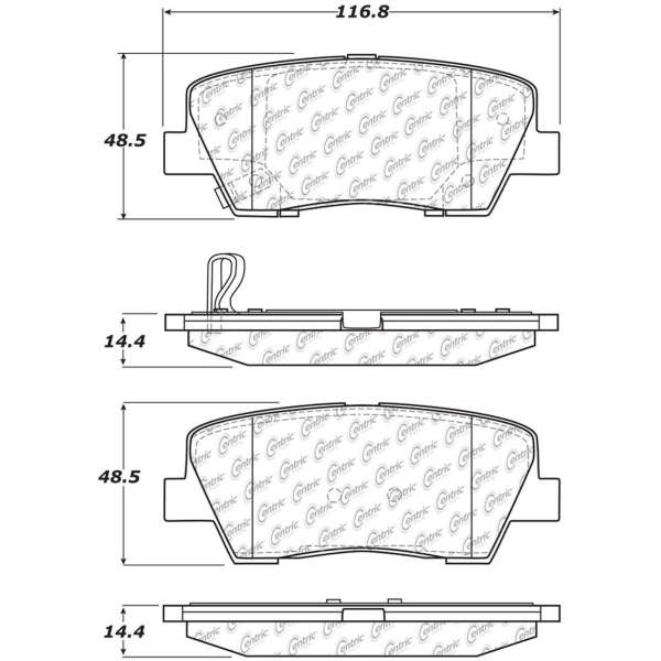 Centric Premium Semi-Metallic Rear Disc Brake Pads 300.12840