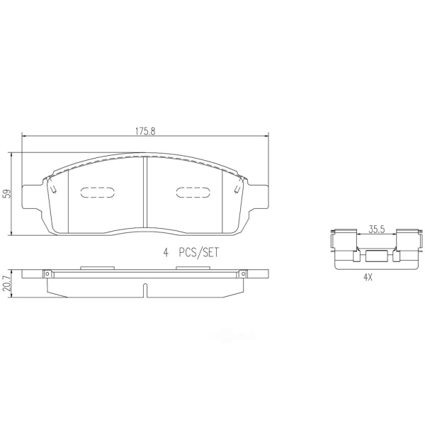 brembo Premium Ceramic Front Disc Brake Pads P24112N