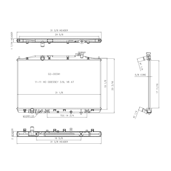 TYC Engine Coolant Radiator 13208