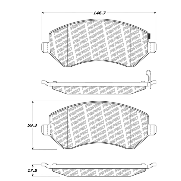 Centric Posi Quiet Pro™ Semi-Metallic Front Disc Brake Pads 500.08560