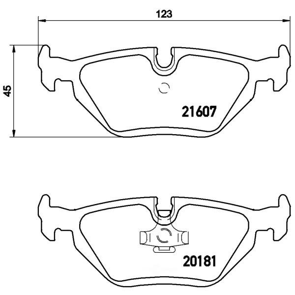 brembo Premium Low-Met OE Equivalent Rear Brake Pads P06013