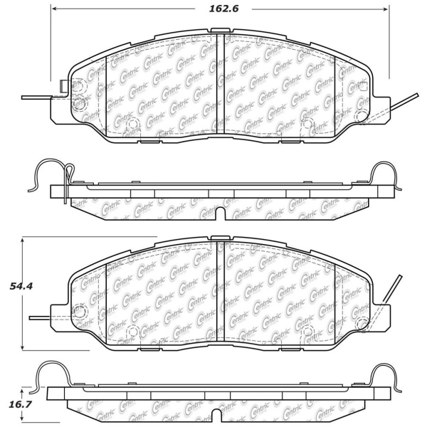 Centric Premium Ceramic Front Disc Brake Pads 301.14630