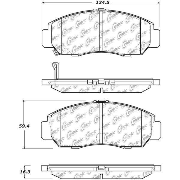 Centric Premium Ceramic Front Disc Brake Pads 301.16080