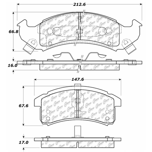 Centric Posi Quiet™ Semi-Metallic Front Disc Brake Pads 104.05050