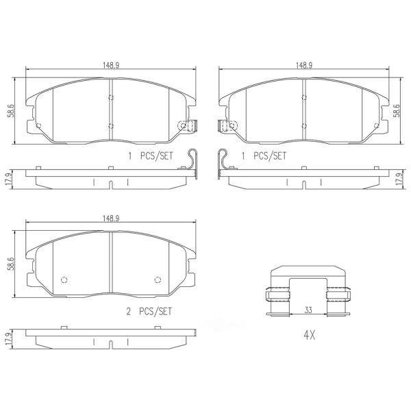 brembo Premium Ceramic Front Disc Brake Pads P30050N