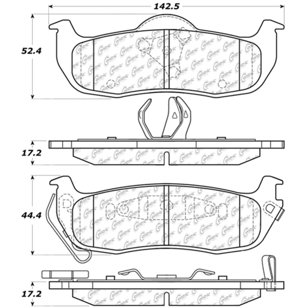 Centric Premium™ Semi-Metallic Brake Pads With Shims And Hardware 300.10410