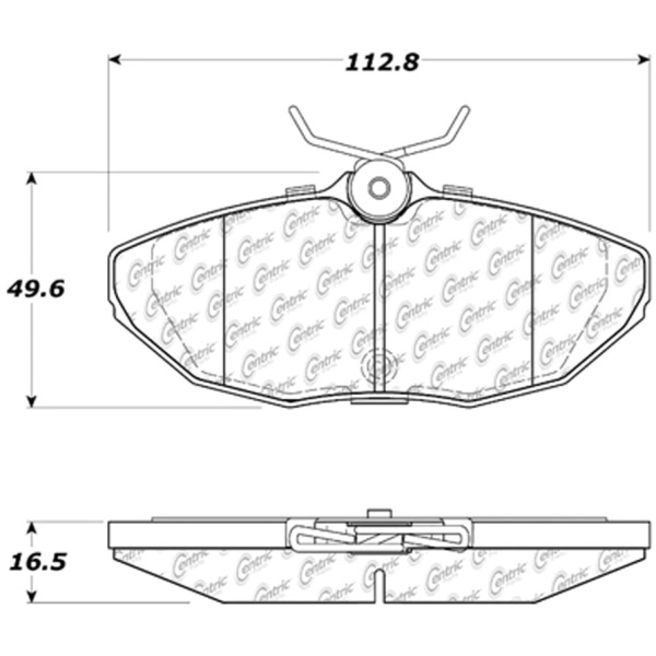 Centric Premium Semi-Metallic Rear Disc Brake Pads 300.09440