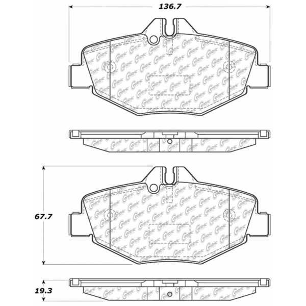 Centric Premium Semi-Metallic Front Disc Brake Pads 300.09870