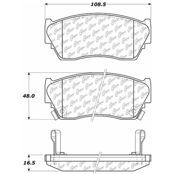 Centric Premium Semi-Metallic Front Disc Brake Pads 300.05100