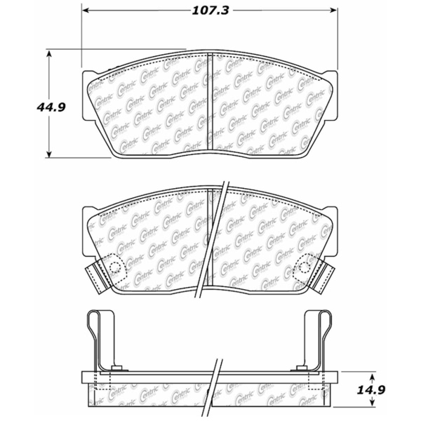 Centric Premium Semi-Metallic Front Disc Brake Pads 300.02760