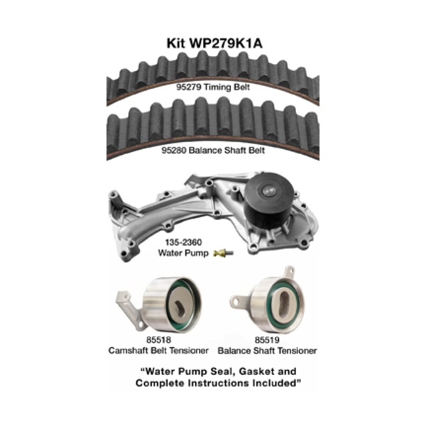 Dayco Timing Belt Kit With Water Pump WP279K1A