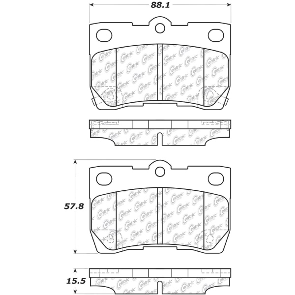 Centric Posi Quiet™ Ceramic Rear Disc Brake Pads 105.11131