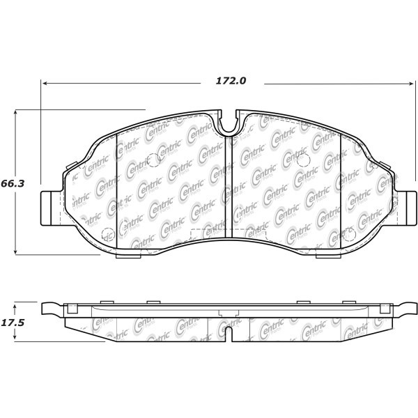 Centric Premium Semi-Metallic Front Disc Brake Pads 300.17740