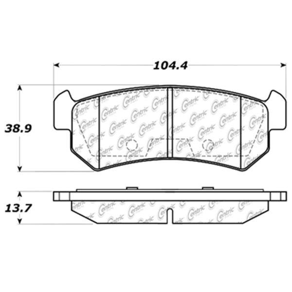 Centric Premium Semi-Metallic Rear Disc Brake Pads 300.10360