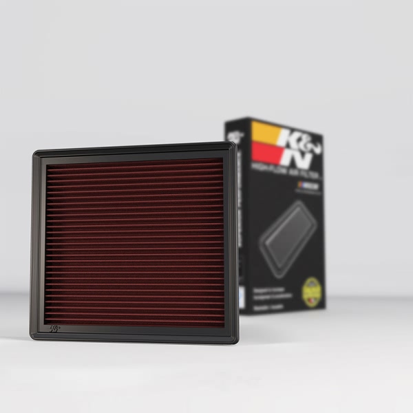 K&N 33 Series Panel Red Air Filter （9.625" L x 8.875" W x 1.25" H) 33-2457