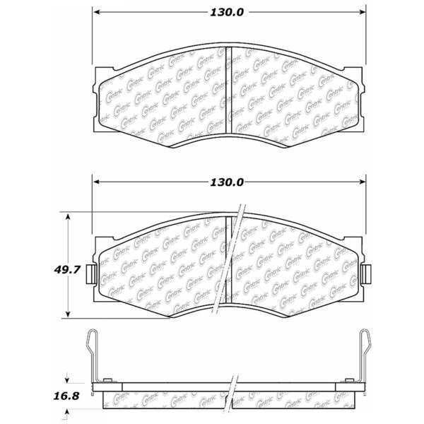 Centric Posi Quiet™ Extended Wear Semi-Metallic Front Disc Brake Pads 106.02660