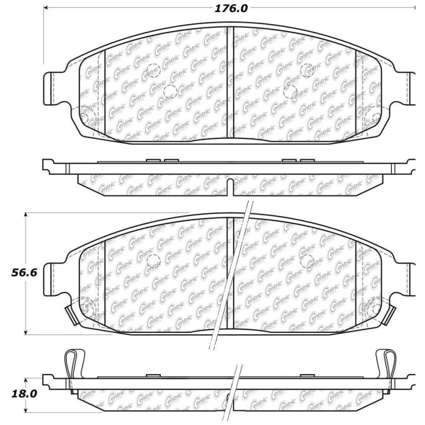 Centric Posi Quiet™ Ceramic Front Disc Brake Pads 105.10800