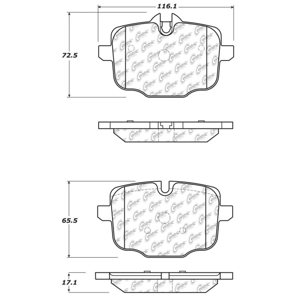 Centric Posi Quiet™ Ceramic Rear Disc Brake Pads 105.14690