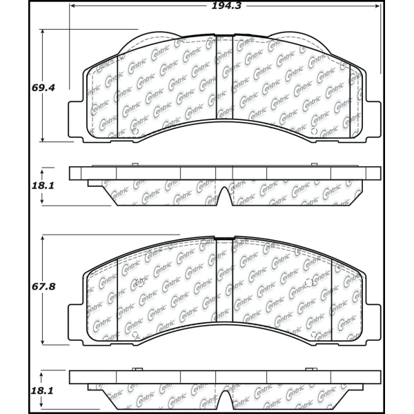 Centric Premium Ceramic Front Disc Brake Pads 301.14140