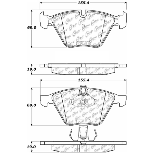 Centric Posi Quiet™ Ceramic Front Disc Brake Pads 105.09181