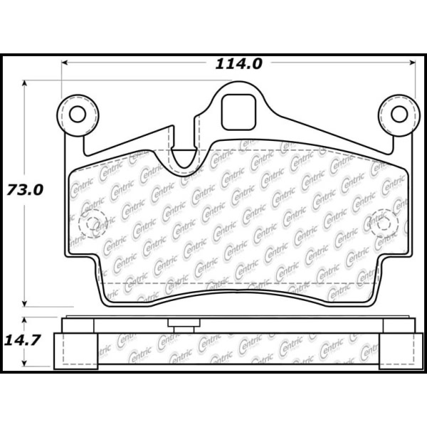 Centric Posi Quiet™ Semi-Metallic Rear Disc Brake Pads 104.11340