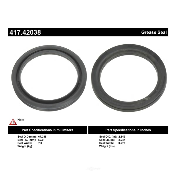 Centric Premium™ Front Outer Wheel Seal 417.42038