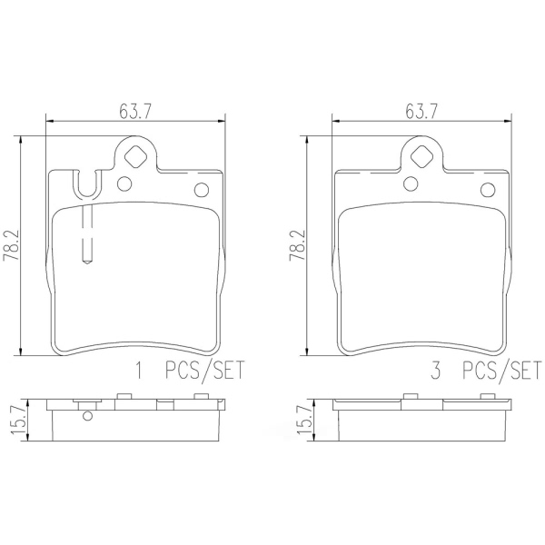 brembo Premium Ceramic Rear Disc Brake Pads P50033N