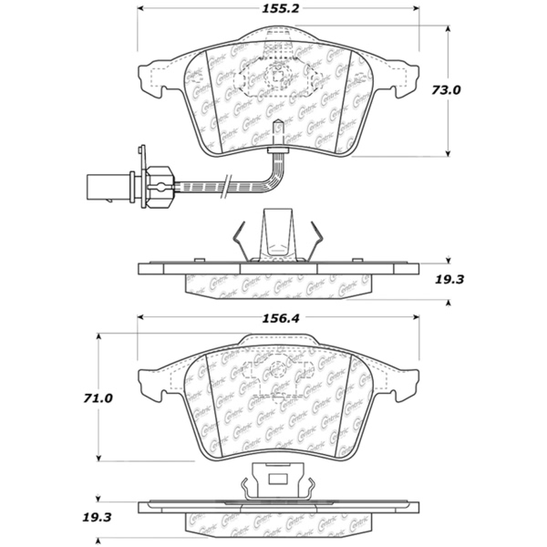 Centric Posi Quiet™ Ceramic Front Disc Brake Pads 105.09151