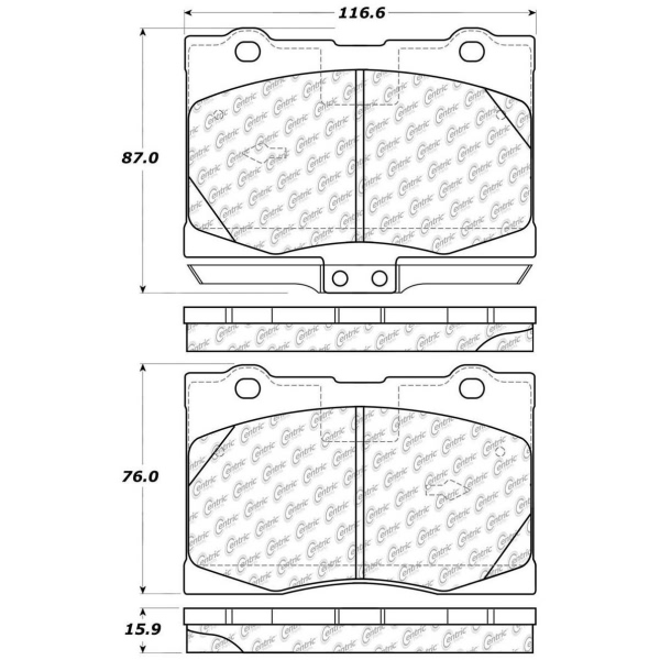 Centric Posi Quiet™ Semi-Metallic Front Disc Brake Pads 104.10910