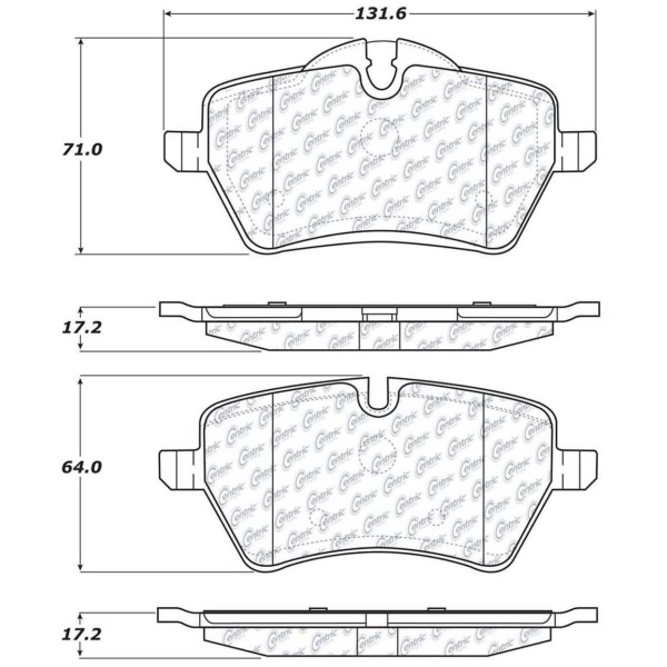 Centric Premium Semi-Metallic Front Disc Brake Pads 300.12040