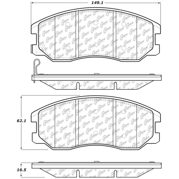 Centric Premium Semi-Metallic Front Disc Brake Pads 300.12640