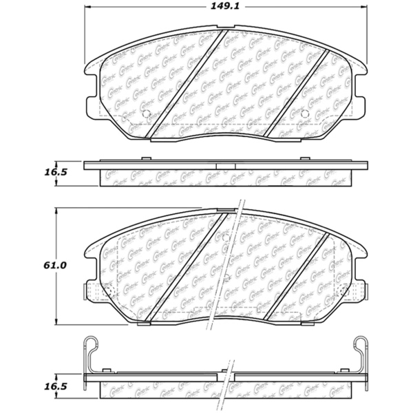 Centric Posi Quiet™ Ceramic Front Disc Brake Pads 105.10130