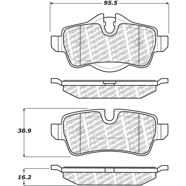 Centric Posi Quiet Pro™ Semi-Metallic Rear Disc Brake Pads 500.13090