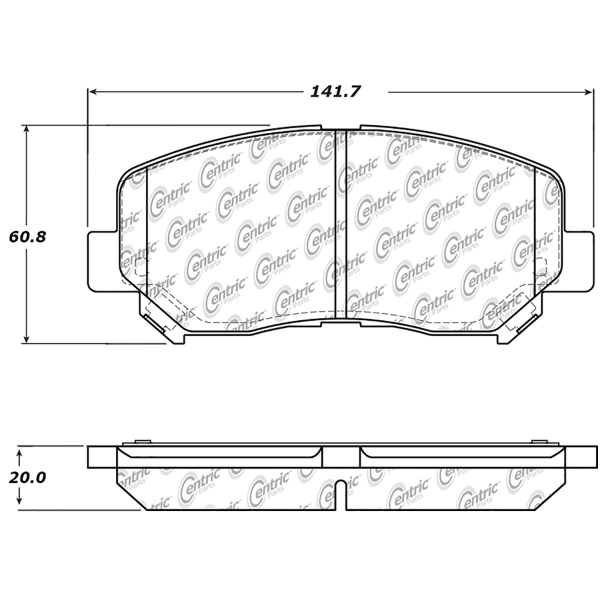 Centric Premium Ceramic Front Disc Brake Pads 301.16401