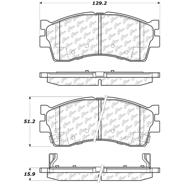 Centric Premium Ceramic Front Disc Brake Pads 301.08890