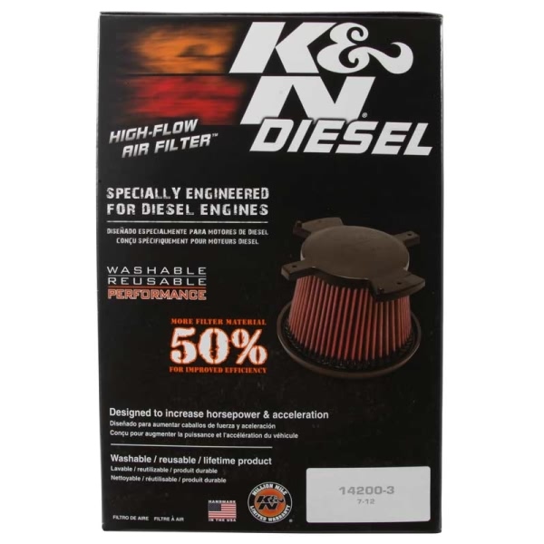 K&N E Series Oval Straight Red Air Filter （9.25" BOL x 6.5" BOW x 9.25" TOL x 6.5" TOW x 8.938" H) E-0644