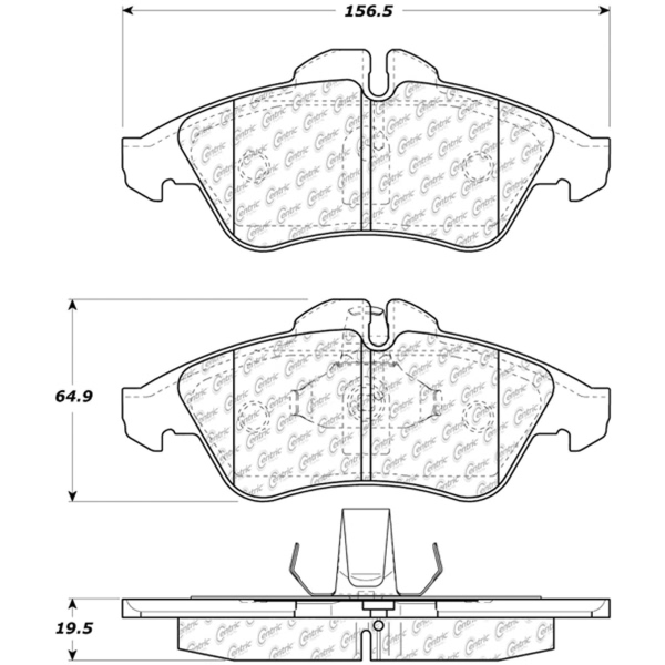 Centric Premium Semi-Metallic Front Disc Brake Pads 300.09500