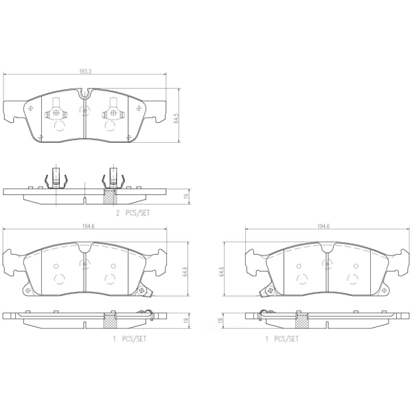 brembo Premium Ceramic Front Disc Brake Pads P37017N