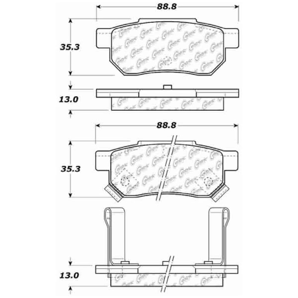 Centric Posi Quiet™ Ceramic Rear Disc Brake Pads 105.03741