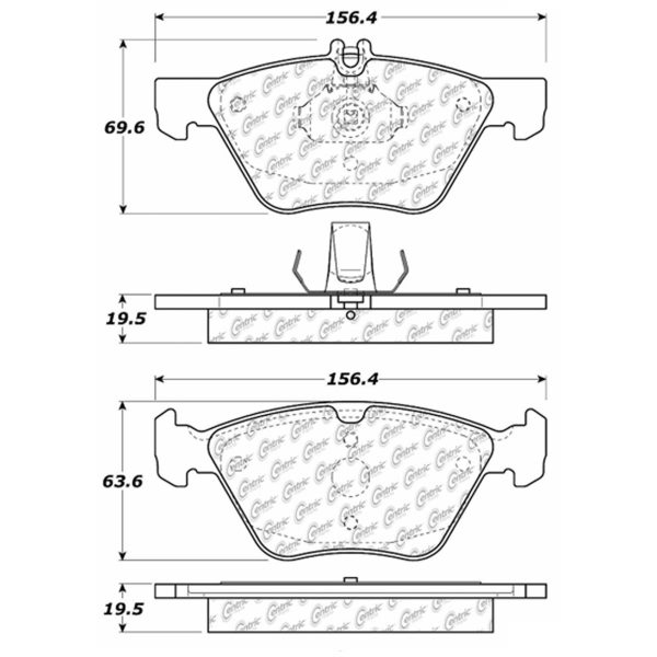 Centric Premium Semi-Metallic Front Disc Brake Pads 300.07400