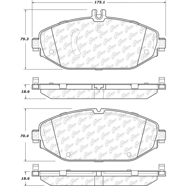 Centric Premium Ceramic Front Disc Brake Pads 301.17940